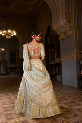 Ivory Sage Zardosi Lehenga Set