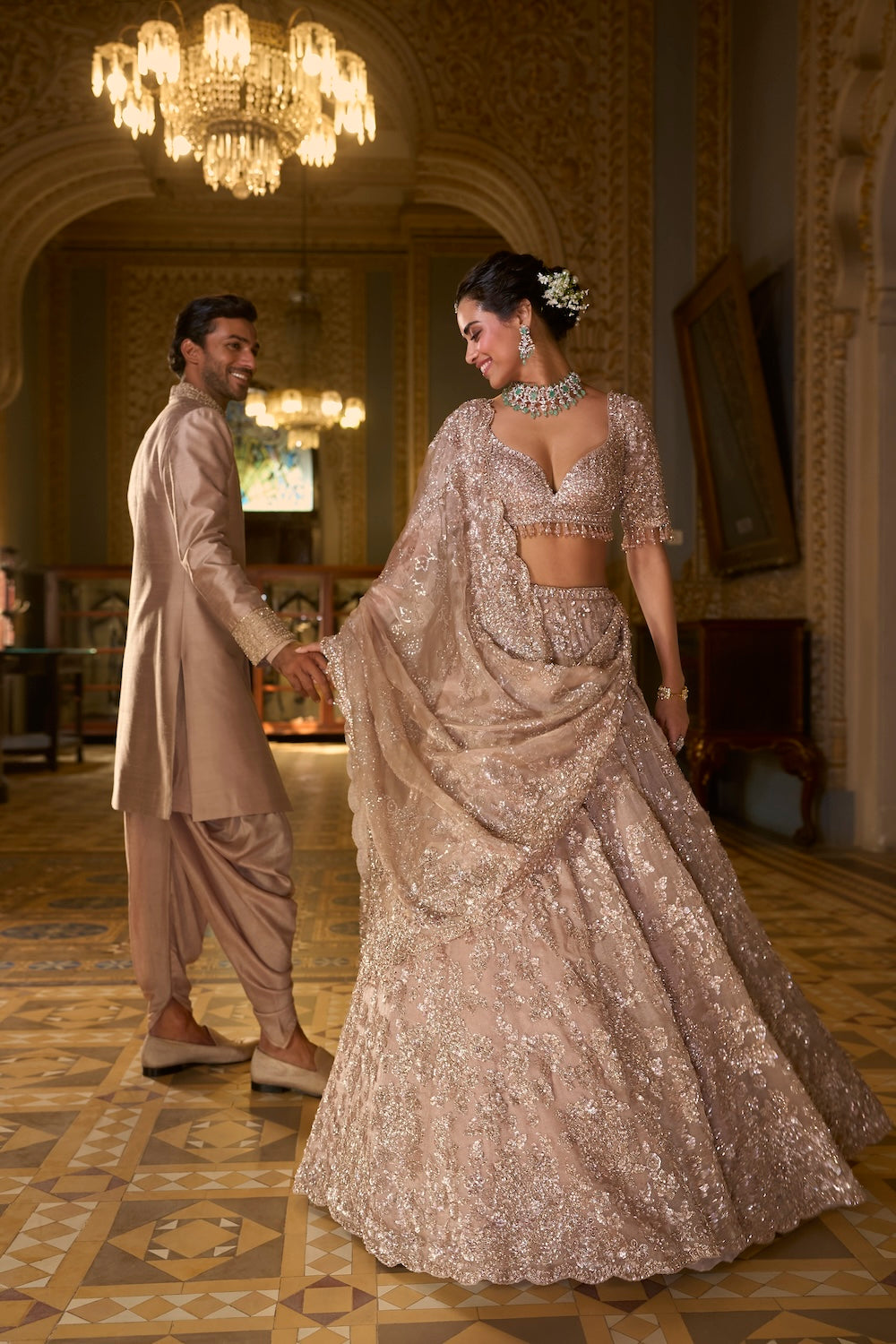 Coffee Gold Sherwani Set