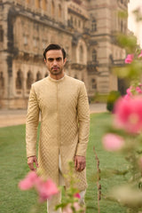 Ivory Gold Sherwani Set