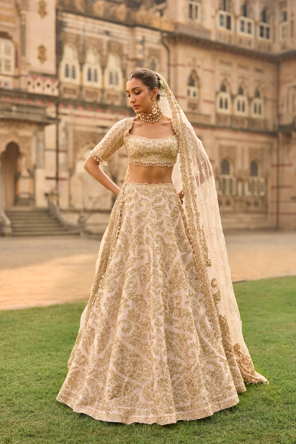 Powder Peach Lehenga Set