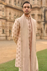 Powder Peach Dori Sherwani Set