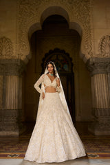 Ivory Gold Sequin Lehenga Set