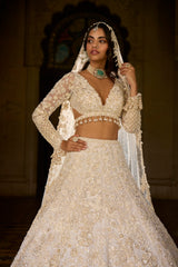 Ivory Gold Sequin Lehenga Set