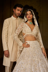 Ivory Gold Sequin Lehenga Set