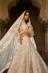 Ivory Gold Sequin Lehenga Set