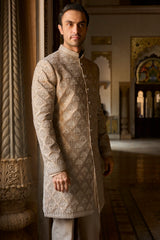 Ash Grey Sherwani Set