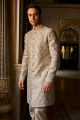 Ash Grey Sherwani Set