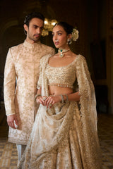 Beige Zardosi Lehenga Set