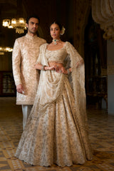 Beige Zardosi Lehenga Set