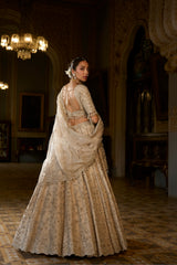 Beige Zardosi Lehenga Set