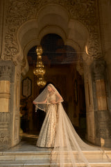 Ivory Gold Floral Zardosi Lehenga Set