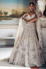Nude Pearl Cut Work Lehenga Set