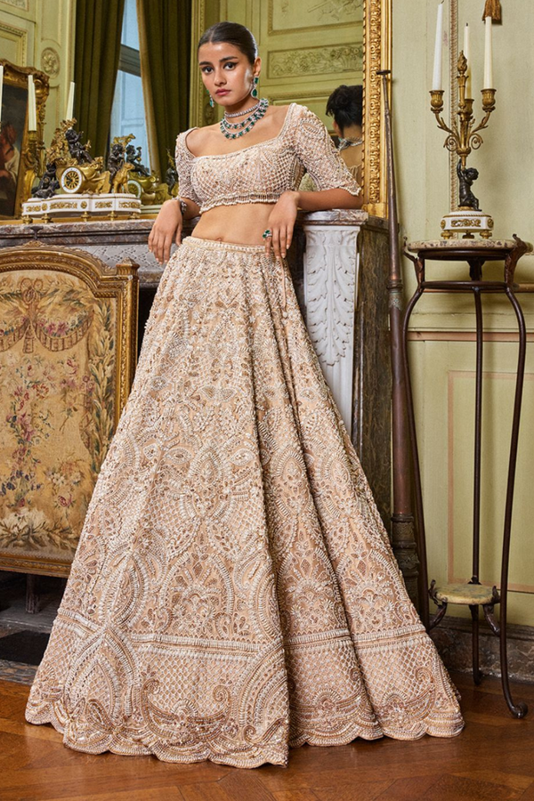 Wheat Pearl Lehenga Set