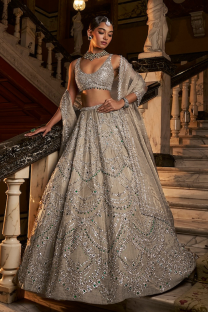 Champagne Chandelier Lehenga Set