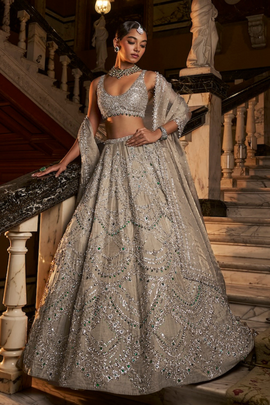 Champagne Chandelier Lehenga Set