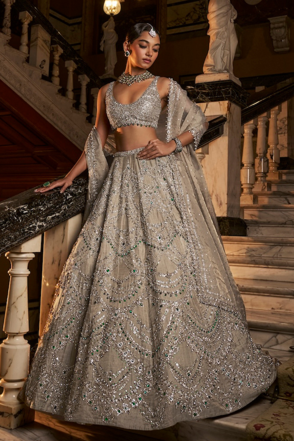 Champagne Chandelier Lehenga Set