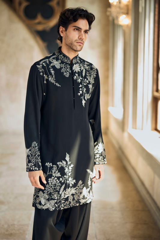 Black & Silver Kurta Set