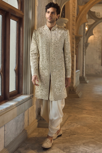 Antique Gold Sherwani Set