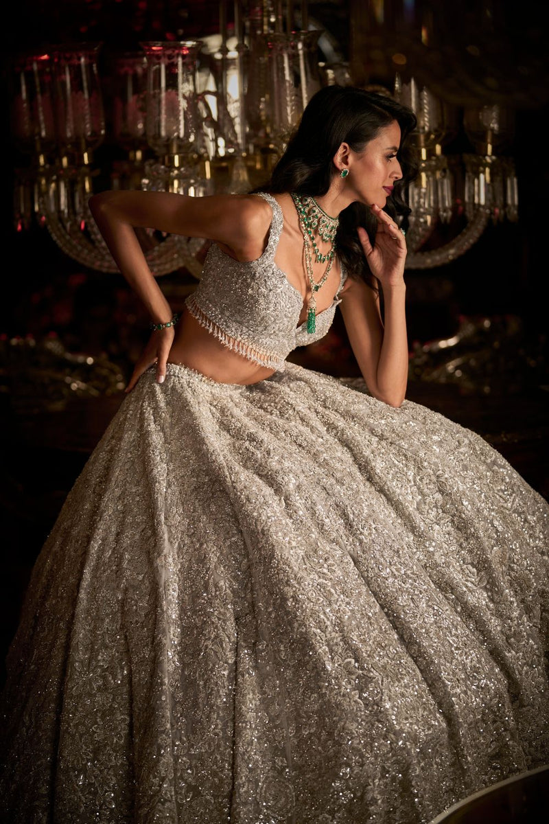 Designer Pakistani silver Lehenga for Wedding #BN193 | Indian wedding  dress, Beautiful dresses, Bridal dresses