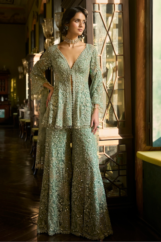 Sage Green Sharara Set