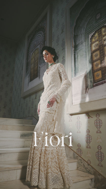 Nude Pearl Sharara Set