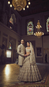 Ash Grey Sherwani Set