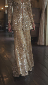 Gold Mirror Work Sharara Set