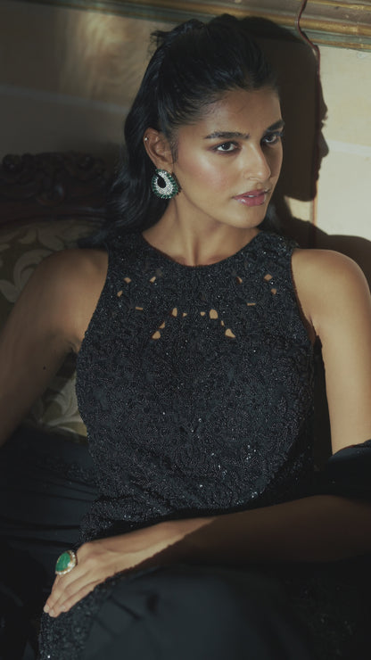Black Sharara Set