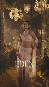 Powder Peach Slit Skirt Set