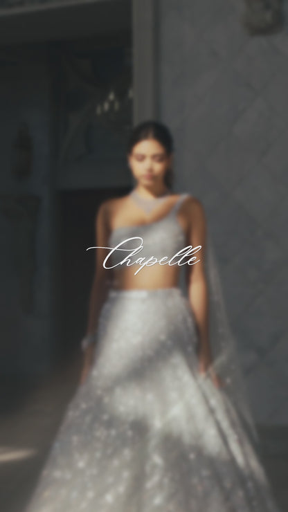 Powder Blue Sequin Lehenga Set