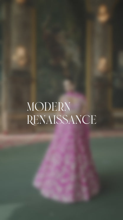Fuchsia Pink Thread Work Lehenga Set