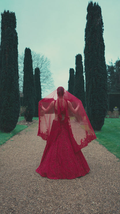 Rasha Thadani in Red Paisley Lehenga Set