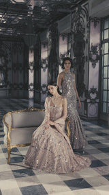 Fit & Flare Mirror Work Gown