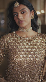 Antique Gold Sequin Sharara Set