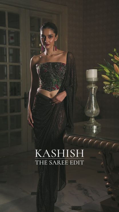 Black Corset Saree