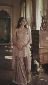 Caramel Crystal Sharara Set