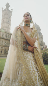 Ivory Gold Lehenga Set