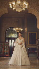 Dark Beige Thread Work Lehenga Set