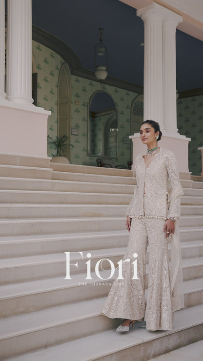 Nude Paisley Sharara Set