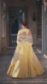 Yellow Cut Work Lehenga Set