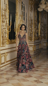 Multi-Coloured Floral Gown