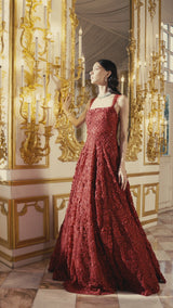 Red Three-Dimensional Gown