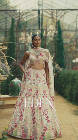 Powder Peach Multi-Coloured Lehenga Set