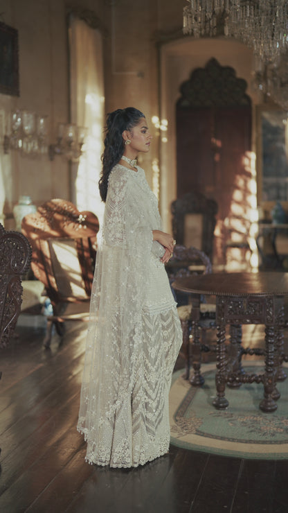 Grey Thread Work Sharara Set
