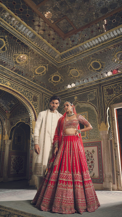 Red Zardosi Lehenga Set