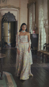 Multi-Coloured Corset Sharara Set