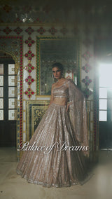 Rose Gold Sequin Lehenga Set