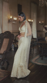 Cream Sharara - Pant Set