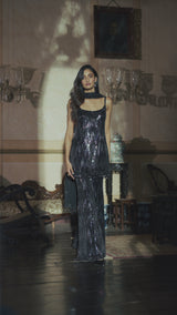 Black Multi-Coloured Sequin Sharara Set