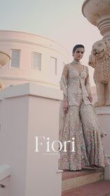 Multi-Coloured Three-Dimensional Sharara Set